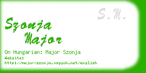 szonja major business card